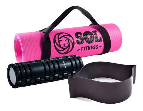 Imagen 1 de 5 de Set De Yoga Sport Maniac Mat 5mm + Rolo Eco + Banda Elástica