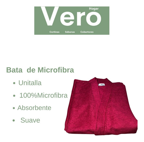 Bata Microfibra Vero Hogar - Vacaciones Soft Suave Unitalla