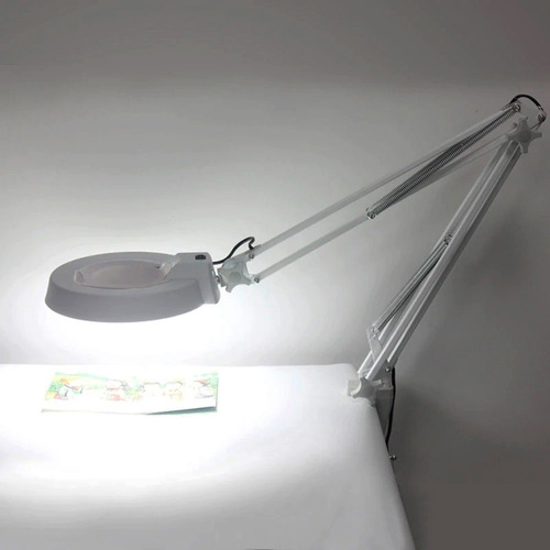 Imagen 2 de 3 de Lampara Luz Led Lupa 10x Brazo Extensible Profesional E.