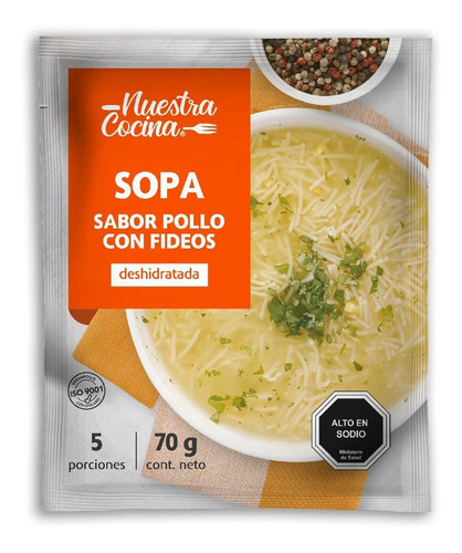 Sopa De Pollo Con Fideos Nuestra Cocina 70gr(1 Undad )-super