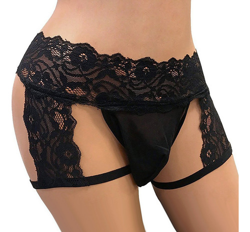 Leggings De Encaje Y Ropa Interior Para Hombre Con Bolsillos