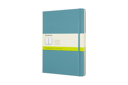 Moleskine Classic Notebook, Extra Large, Ruled, Blue  (7qnm)