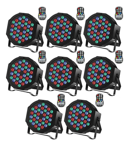 Paquete De 8 Luces Par Recargables De 36 W Rgb Alimentadas P