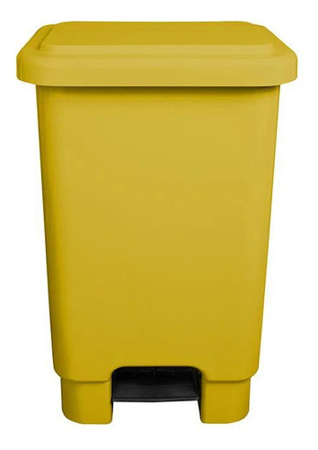 Lixeira Retangular 25l Com Pedal Amarelo Larplasticos