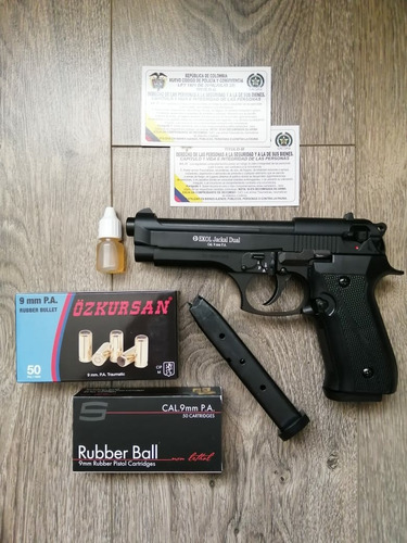 Pistola Traumatica Jackal Dual (auto)+50tiros +2prov.+aceite