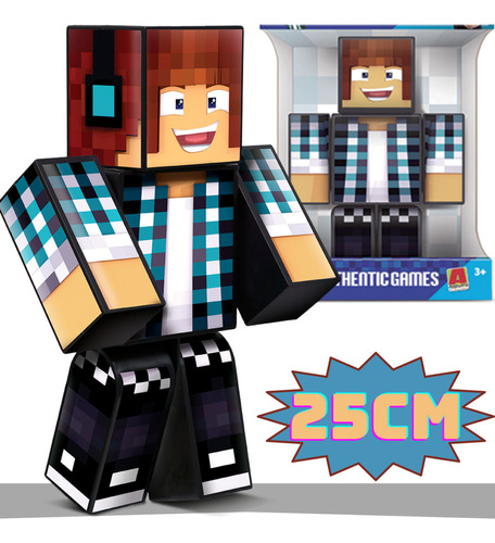 Boneco Authentic Games Minecraft Articulado Streamer 25cm