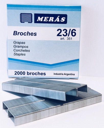 Broches Merás 23/6 Para Abrochadora Pack  X 10.000 Unid