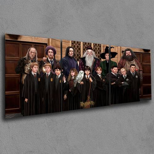 Cuadro Triptico 90x40x4cm Howgarts Family Harry Potter