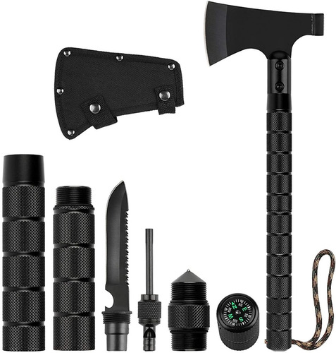 Hacha Para Camping, Con Martillo, Funda De Nailon, Liantral Color Negro
