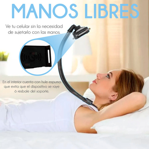 Lazy Neck Phone Holder Soporte Para Celular Slim Company Con Cuello Flexible Para Auto, Cama, Sofá, Mesa