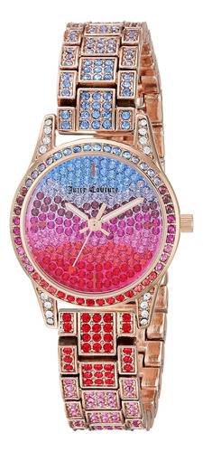 Reloj De Pulsera En Tono Dorado Rosa Con Detalles De Cristal