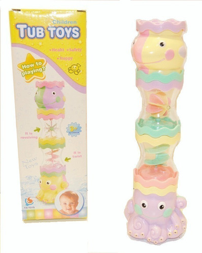  Juego Bebe Para La Ducha Bañera Tubo Apilable Gira 26 Cm