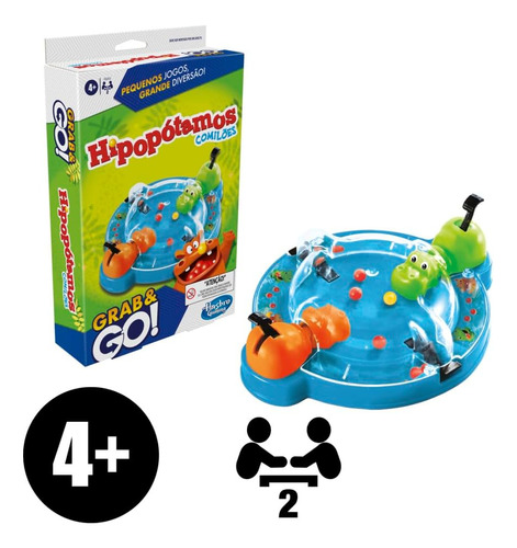 Jogo Hipopótamos Comilões Barato Divertido Grab & Go Hasbro