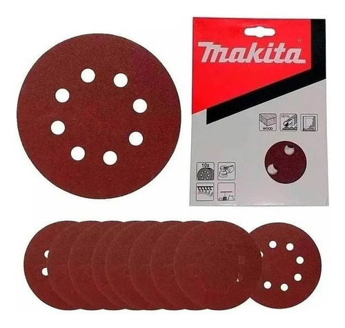 Disco Lija Con Velcro (10u) 125mm Grano 100 D-54520 Makita