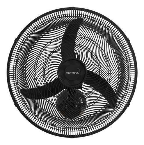 Ventilador Oscilante De Parede Ventisol 3 Pás 50cm New 130W Preto 127V