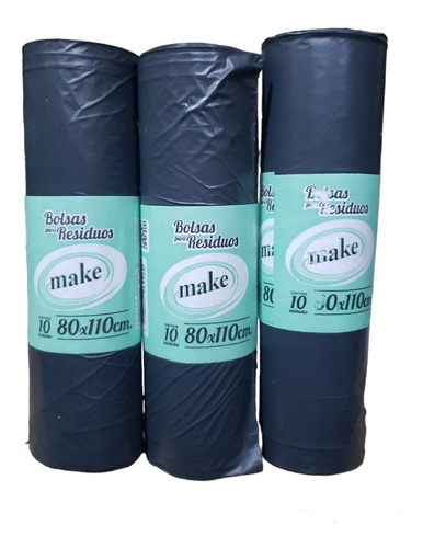 Bolsa Residuo Consorcio 80x110 Rollo X 10 Unidades X 3 Pack