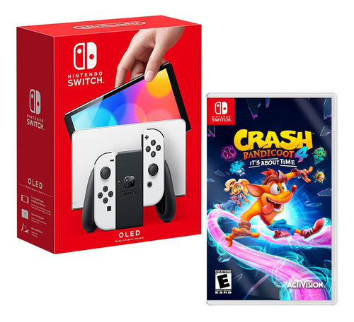 Consola Nintendo Switch Oled Blanco + Crash Bandicoot 4