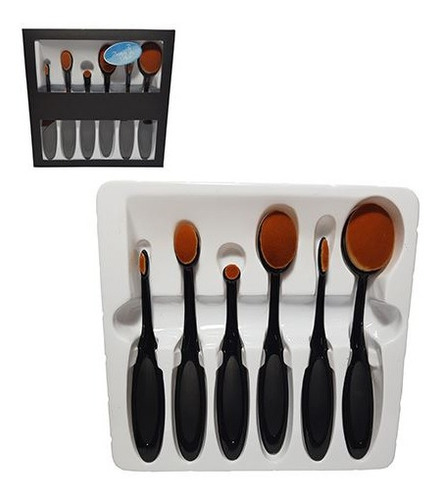 Set De Luxe De 6 Brochas Para Maquillaje