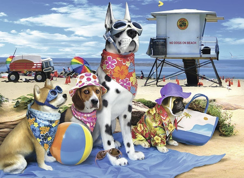 10526 Perros En Playa Rompecabezas Ravensburger 100 Piezas