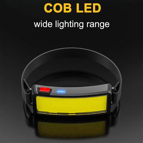 Linterna Frontal Cob De Carga Usb De Alto Brillo, Luz Fuerte