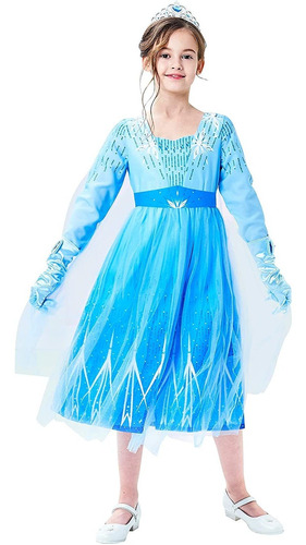 Vestido De Niñas Snow Queen Hielo Copo De Nieve Crown ...