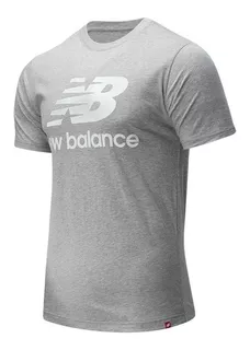 Camiseta New Balance Essentials Stacked Logo Hombre-gris