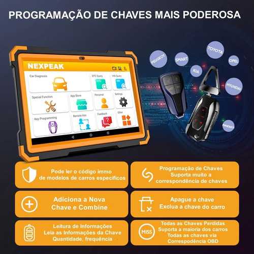 Scanner Automotivo Nexpeak K1 Obd2 Immo Abs Dpf Airbag Chave