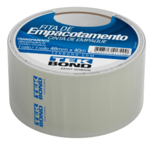 Fita De Rolo Empacotamento Transparente 48mm X 40m Tekbond