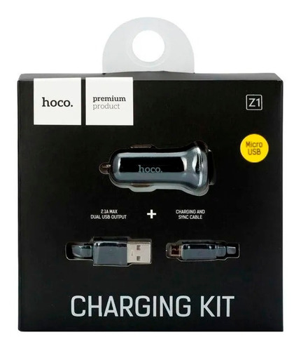 Cargador Auto Doble Usb Con Cable Premium Hoco Z1 Micro Usb