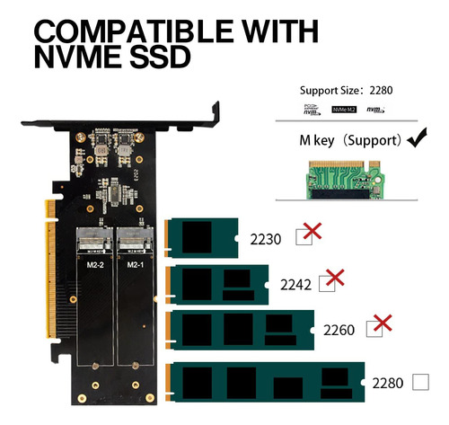 Placa Raid 0/1/5/10 Gen4 X16 Para 4 Ssd Nvme M2 Com Heatsink