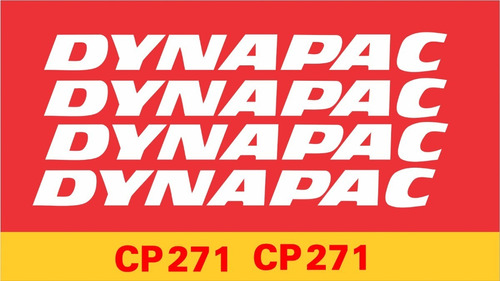Kit De Adesivo Rolo Compactador Compatível Com Dynapac Cp271 Cor DYNAPAC CP-271