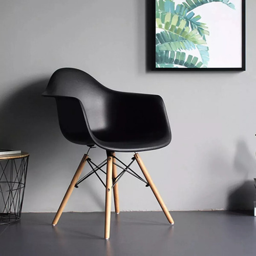 Silla De Comedor Butaca Eames Con Estructura Madera