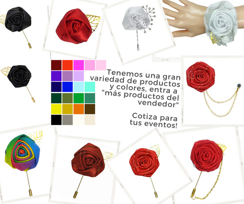 X10 Pza Broches Solapa Fistol Boda Novio Boutonniere Alfiler Rosa Con Hoja