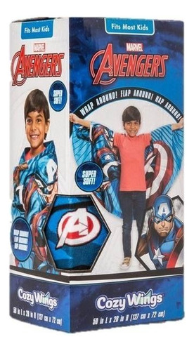 Cobija Infantil Tipo Alas Cozy Wings Marvel Avengers Color Azul