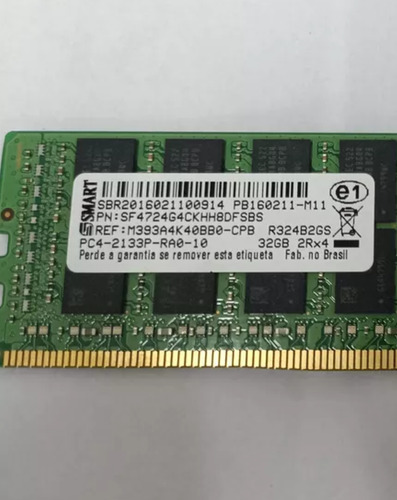 Memória Smart Pc4-2133p 32gb 2rx4 Ecc Registrada (Usado)