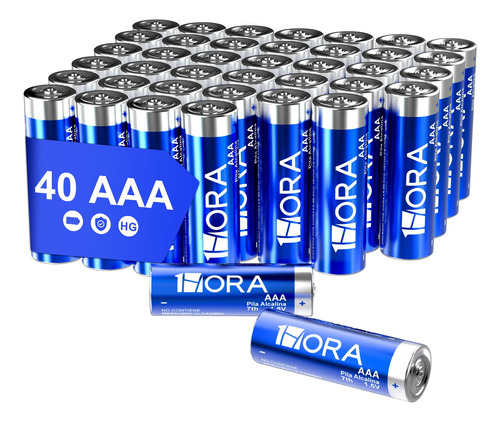 Paquete Con 40 Pilas Aaa Alcalinas Baterías 1hora