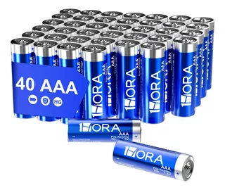 Paquete con 40 Pilas AAA Alcalinas Baterías 1Hora GAR131 1.5V Larga Duración Baterías Desechables