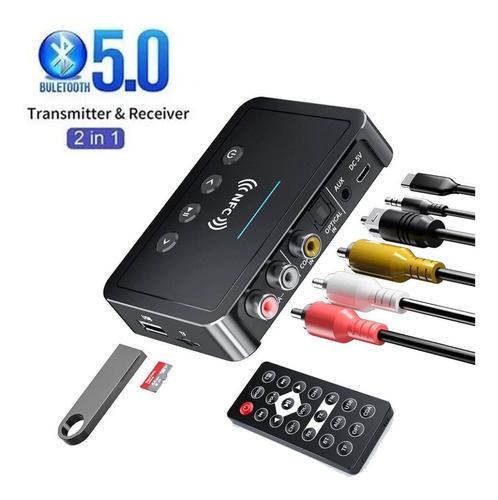 Receptor De Audio Transmisor Bluetooth 5.0 Aux/rca A