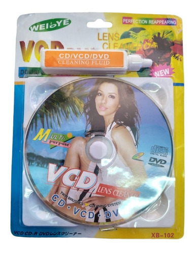 Imagen 2 de 4 de Kit Limpia Lente Lectora Laser Cabezal Dvd Vcd Cd + Liquido