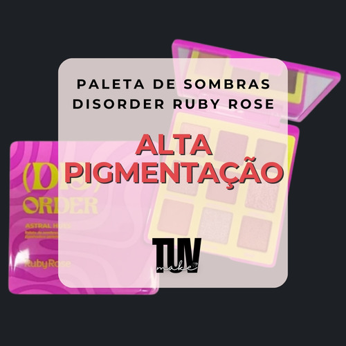 Paleta De Sombra Disorder Com Espelho 9 Cores Ruby Rose