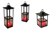 Comprar Set X 3 Fanal De Vela - Faroles Para Velas Set3 Negro