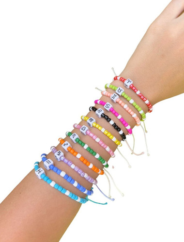 Pack X 5 Pulseras Signo Zodiaco Horóscopo Regalo Regulable 