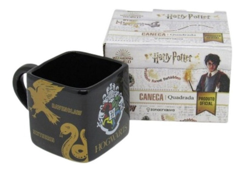 Caneca Cubo 300ml Hogwarts Casas