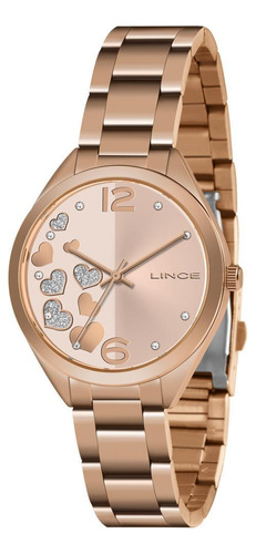 Relógio Feminino Lince Ref: Lrr4710l R2rx Coração Rosé 38mm