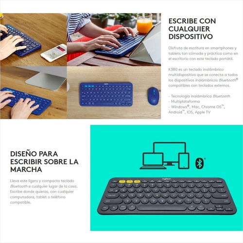 Imagen 4 de 10 de Teclado Bluetooth Multi-dispositivo Logitech K380 - Negro