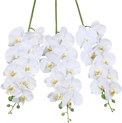 Shacos Artificial Orchid Stems Set De 3 Pu Real Touch Orquí