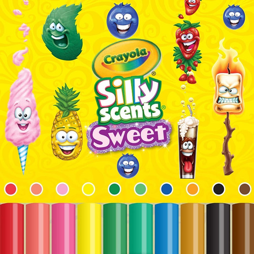 Crayola Silly Scents, Marcadores Perfumados Lavables 10 Pzas
