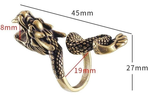 H 2 Peças Anillo Porta Cigarro Metal Ajustable De Dragão