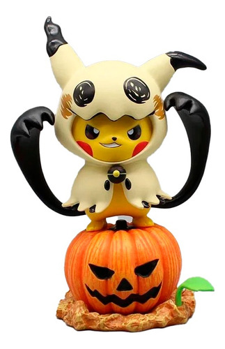 Figura Pikachu Disfrazado Hallowen Sobre Calabaza