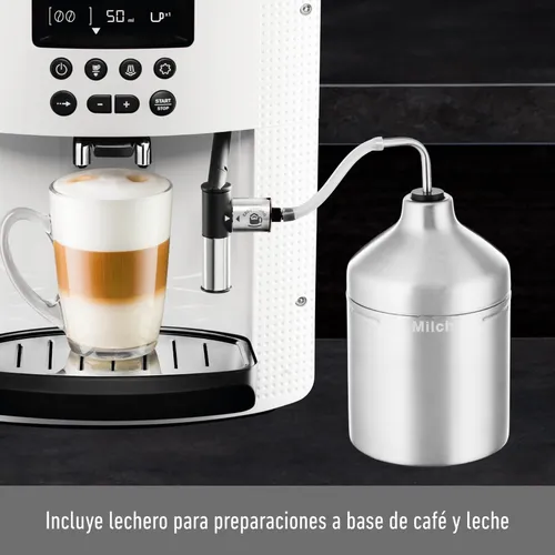 Cafetera Espresso Full Auto Display Blanca + Lechero Krups